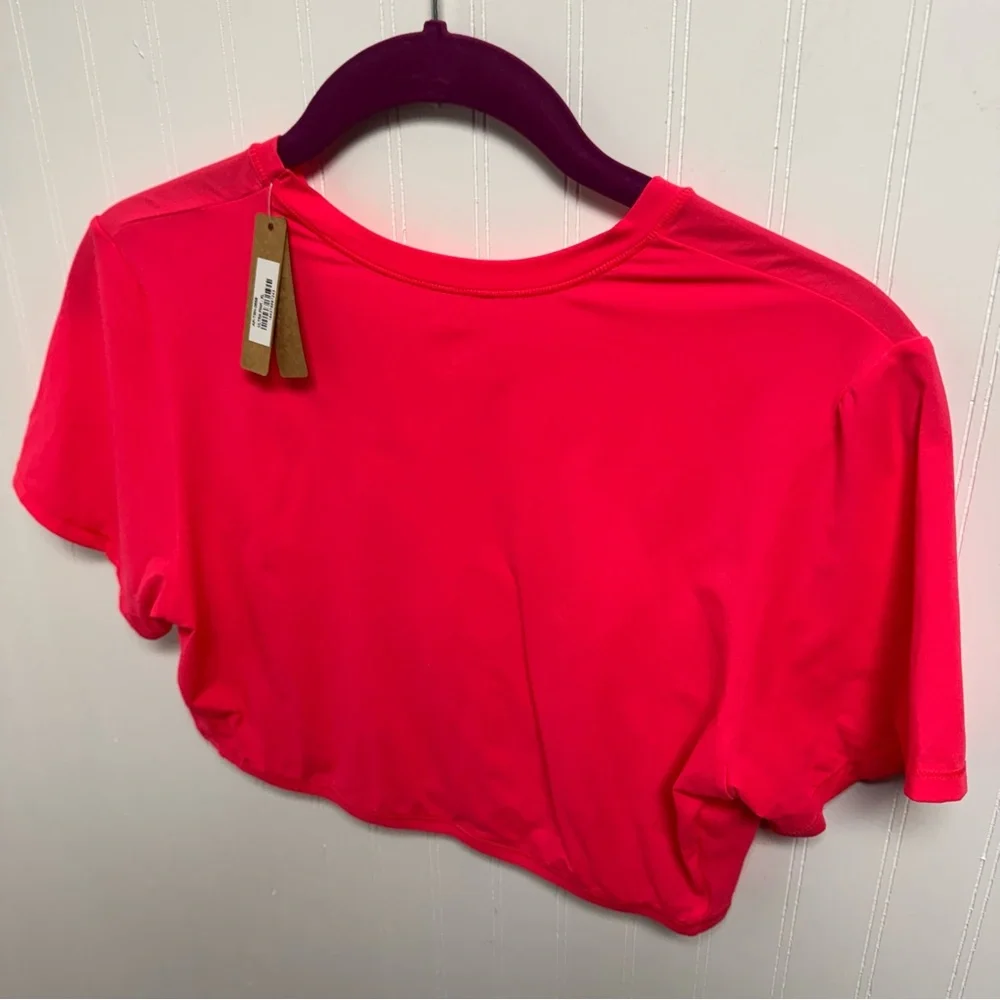 Skims Fits Everybody Super Cropped T-Shirt Ultra Pink XL - Picture 4 of 6